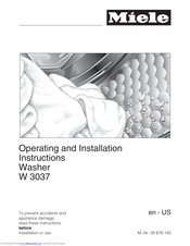 Miele W 3037 Operating And Installation Manual