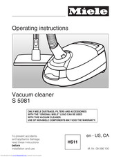 Miele S 5981 Operating Instructions Manual