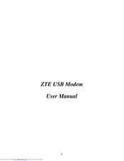 ZTE USB Modem User Manual