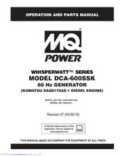 Multiquip Whisperwatt DCA-600SSK Operation And Parts Manual
