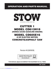 Stow CD605E16 Operation And Parts Manual