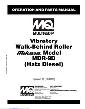 Multiquip Mikasa MDR-9D Operation And Parts Manual
