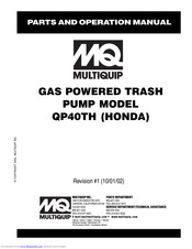 Multiquip QP40TH Parts And Operation Manual