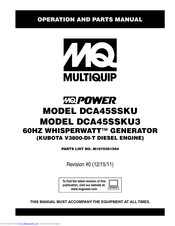 Multiquip WhisperWatt DCA45SSKU3 Operation And Parts Manual