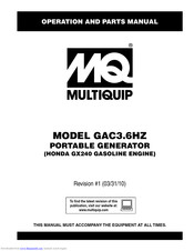Multiquip GAC3.6HZ Operation And Parts Manual