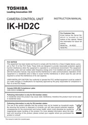 Toshiba IK-HD2C Instruction Manual