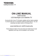Toshiba 32W134*DG Online Manual