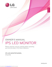 LG IPS237W Owner's Manual