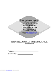 Doyon AEF015 Owner's Manual