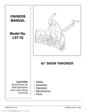 Angri-Fab LST 42 Owner's Manual