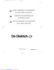 DeDietrich Induction Hob Operating And Installation Manual
