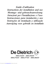 DeDietrich DHG316XP Instructions For Installation And Use Manual