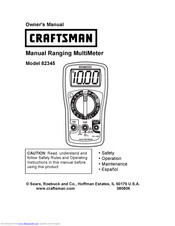 Craftsman 82345 Owner's Manual