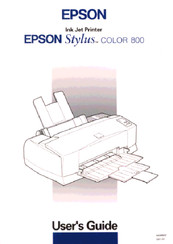 EPSON Stylus Color 800 User Manual