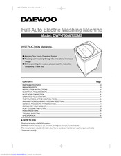 DAEWOO DWF-750M Instruction Manual