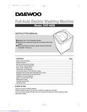 DAEWOO DWF-6688 Instruction Manual