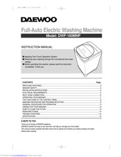 DAEWOO DWF-160MNP Instruction Manual