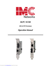 IMC Networks McPC 10/100 Operation Manual