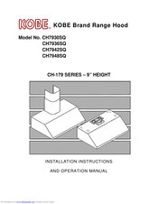 Kobe CH7930SQ Installation Instructions And Operation Manual