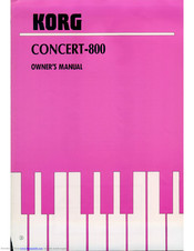 Korg Concert-800 Owner's Manual