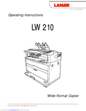 Lanier LW 210 Operating Instructions Manual