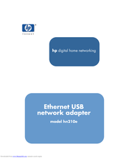 Hp Ethernet USB Network Adapter hn210e User Manual