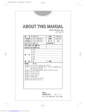 DAEWOO KOR-8A6K5SA7 Owner's Manual
