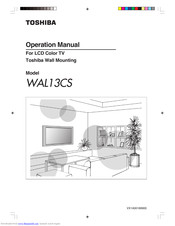 Toshiba WAL13CS Operation Manual