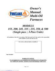 FireLake 315 Owner's Manual