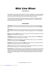 RJM Mini Line Mixer User Manual