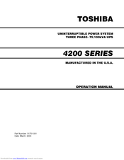 Toshiba 4200 series Operation Manual