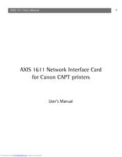 Axis 1611 User Manual