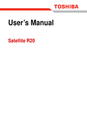 Toshiba Satellite R20 User Manual