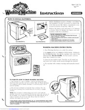 HASBRO Washing Machine Instructions