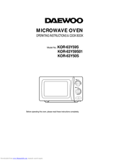 DAEWOO KOR-63Y59S Operating Instructions & Cook Book