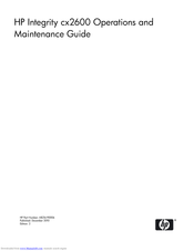 HP Integrity cx2600 Maintenance Manual