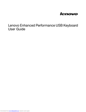 Lenovo Enhanced Performance USB Keyboard User Manual