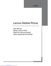 Lenovo A706 User Manual