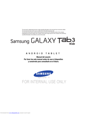 Samsung Galaxy Tab 3 Kids Manual Del Usuario