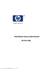 HP Surestore Tape Library Model 10/180 Manual
