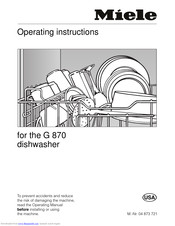 Miele G 870 Operating Instructions Manual