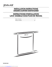 Jenn-Air DISHWASHER Installation Instructions Manual