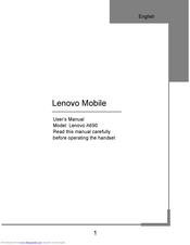 Lenovo A690 Manuals Manualslib