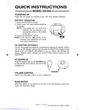 Lenoxx Durabrand CD-565 Quick Instructions