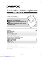 DAEWOO DWF-752M Instruction Manual
