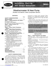 Carrier Weathermaster III 38SQ024 Installation, Start-Up And Service Instructions Manual