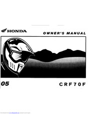 HONDA 2005 CRF70F Owner's Manual
