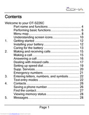 Alcatel ONE TOUCH OT-S226C User Manual