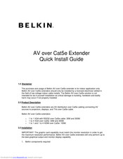 Belkin WV-HD121-100M Quick Install Manual