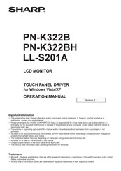 Sharp LL-S201A Operation Manual